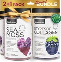 Collagen and Sea Moss Gummies Bundle - Colagen Peptides, Irish Sea Moss, Biotin, Keratin, Bladderwrack - Suplemento Gummy para la inmunidad, Detox, Healthy Hair, Skin and Nails - para hombres y mujeres