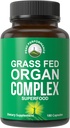 Peak Performance Grass Fed Beef Organ Complex from New Zealand (180 Capsules) Desiccated Organs Superfood Pills. GrassFed Beef Liver Capsules with Heart, Kidney, Pancreas, Spleen. Suplemento