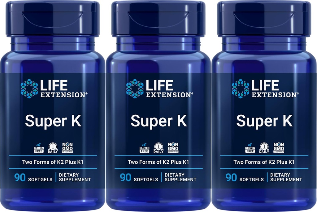Super K, 90 softgels (Pack of 3)
