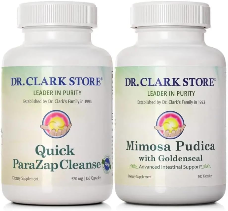 Dr Clark Store Quick para-Zap Cleanse &amp; Mimosa Pudica – Powerful Cleanse, Detox Support &amp; Gut Health Formula