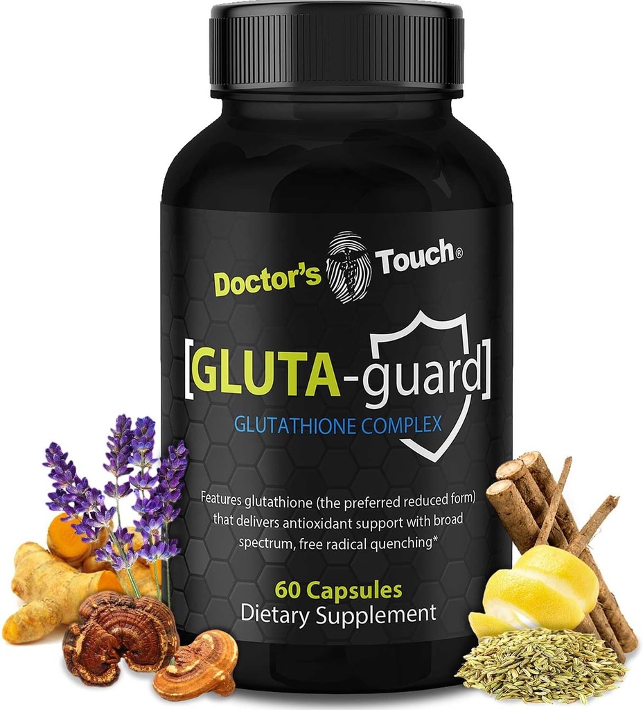 Doctor's Touch Liposomal Glutathione Supplement - Easy-to-Swallow Glutathione Capsules for Energy, Brain Support and Skin Health - Pure Maximum Absorption Glutathione Liposomal Supplement