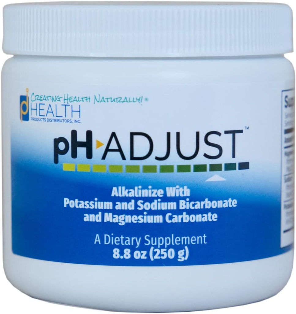 pH Adjust Alkalinizing Fórmula ANTE Alkalinize with Potassium and Sodium Bicarbonate and Magnesium Carbonate ← Rapidly Balances pH Levels ANTE Tastes Good TEN Easy-to-Use Fine Powder TEN 250 GM