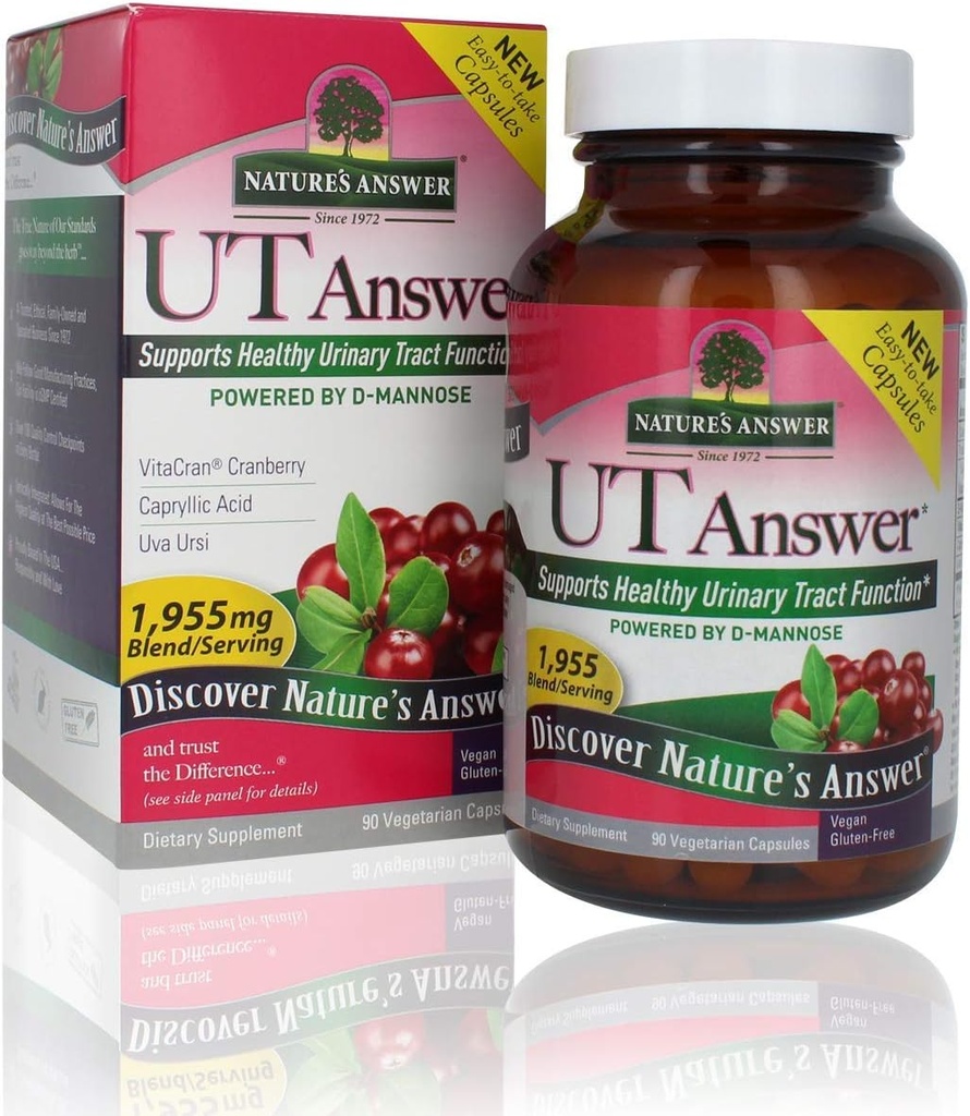 Respuesta de la naturaleza UT Respuesta con D-Mannose 1955mg 90-Count ¦ Urinary Tract &amp; Bladder Apoyo Silencio Natural Detox Silencio Gluten-Free, Vegan, Kosher Única Conde