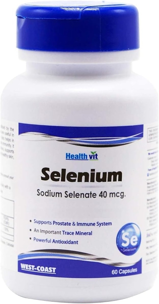 Generic Rise Selenium 40mcg - Important Trace Mineral | Powder Antioxidant | Immune System Booster |Promote Heart Health | Promotes Cardiovascular System | Vegan & Non-GMO | 60 Capsules, Nautral