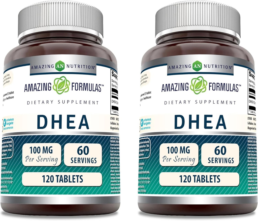 Fórmulas asombrosas DHEA Suplemento Silencio 100 Mg por Serving Silencio 120 Tablets ← No Gluten-Free TEN Made in USA Silencio (Pack of 2)
