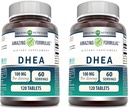 Fórmulas asombrosas DHEA Suplemento Silencio 100 Mg por Serving Silencio 120 Tablets ← No Gluten-Free TEN Made in USA Silencio (Pack of 2)
