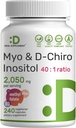 Myo-Inositol & D-Chiro Inositol Suplemento para Mujeres (40:1) Silencio 2,050mg Por Serving Silencio 240 Veggie Capsules Silencio con Folate, Vitamina D3 &amp; Vitex ANTE Hormonal Balance & Cycle Support ← Non-GMO