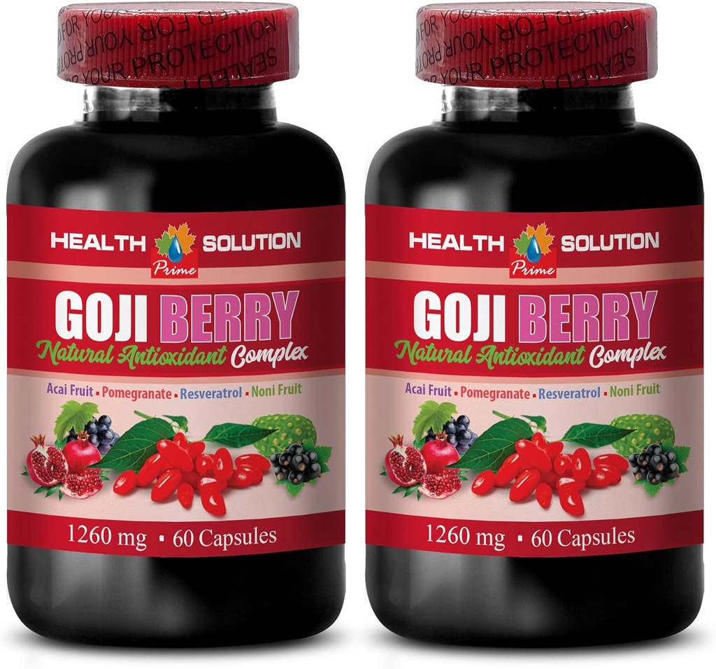 antioxidante multivitamina - GOJI BERRY - NATURAL ANTIOXIDANT COMPLEX - Resveratrol natural - suplemento antioxidantes - bayas goji superalimentos, suplementos goji berry, antioxidante superalimentario, 2B 120Caps