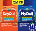 Vicks DayQuil &amp; NyQuil Ultra Concentrated Liquicaps Co-Pack, Cold & Flu Medicine, Powerful Multi-Symptom Daytime & Nighttime Relief for Headache, Fever, Sore Throat, Minor Aches & Pains, " Cough, 96ct
