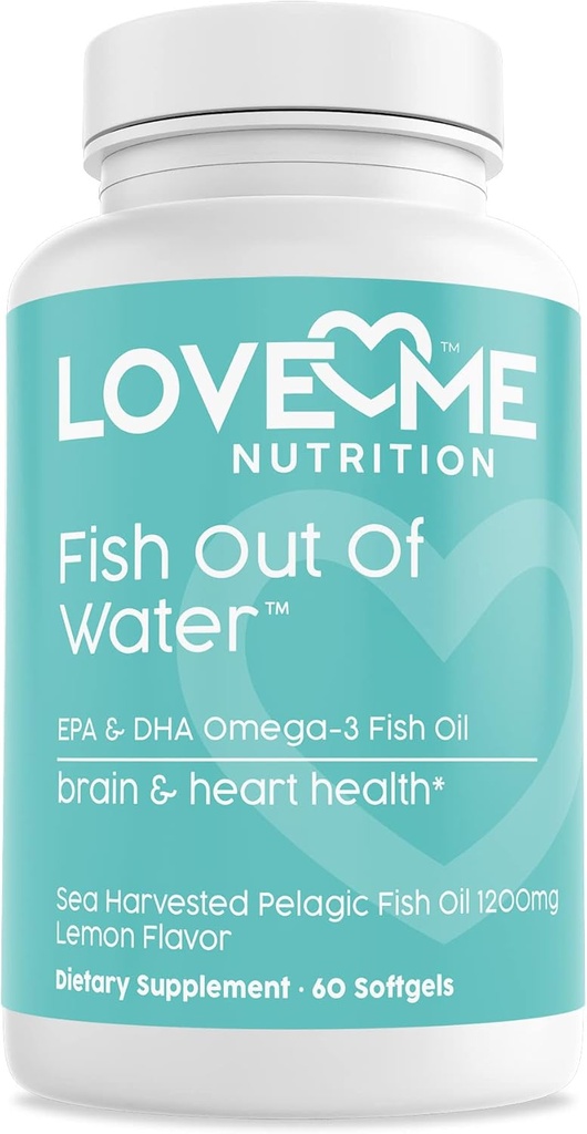 Petróleo de pescado Omega 3 Suplemento – Burpless &amp; Supports Heart Health (60 Servings) - EPA & DHA Omega-3 Fatty Acids Brain, Eye, Skin & Joint Health – Natural, Fish Oil Capsules