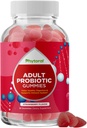Gut Probióticos saludables para adultos - Probióticos orgánicos para manicomios de salud Gut Alivio de estómago y apoyo inmunológico - Salud digestiva Gummies probióticas para mujeres y hombres - 5 millones CFU