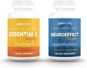 Paleovalley NeuroEffect + Esencial C Complejo Bundle - Extracto de café de hongos neuro, Vitamina C Suplemento 450g Focus, Memoria, Energía, Apoyo Inmunitario, Superalimentos Orgánicos