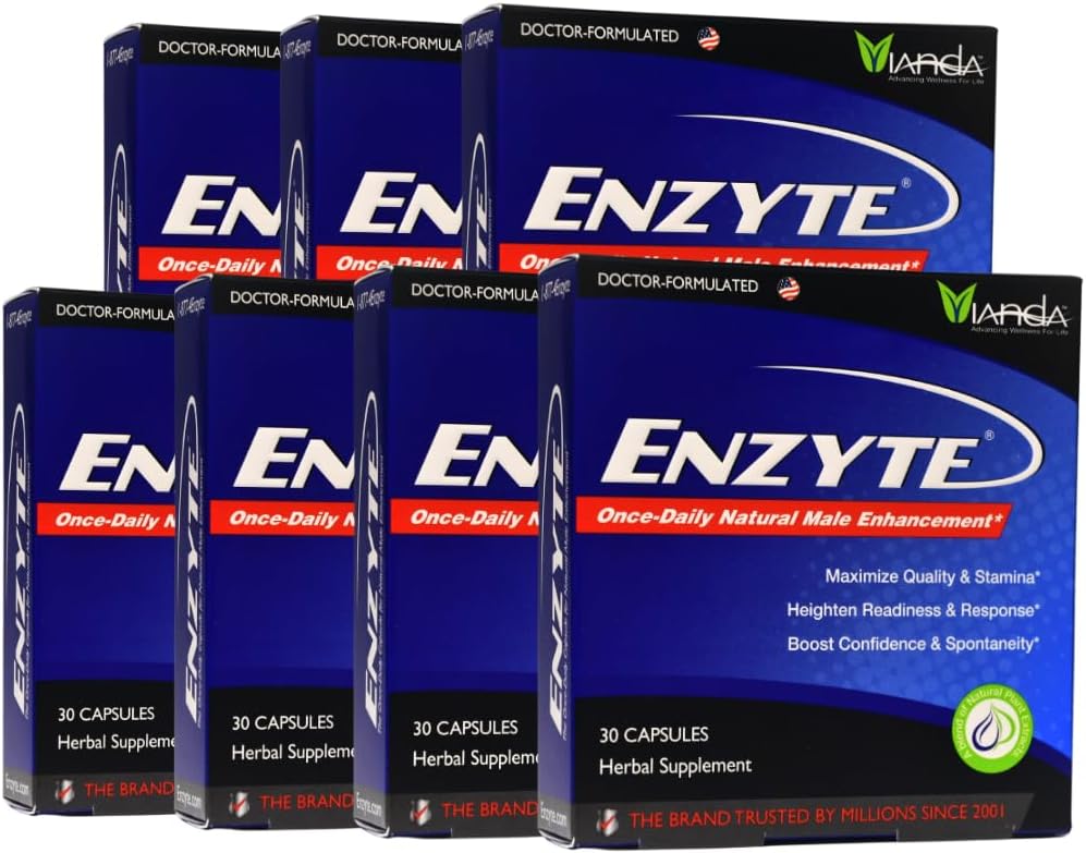 Enzyte® Natural Male Enhancement Bundle for Quality and Stamina with Asian Ginseng, Ginkgo Biloba, Grape Seed Extract, Horny Goat Weed - 7 Pack Bundle