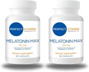 60mg Extra Strength Melatonin MAX - High Dosage Melatonin Asegura un suministro de esta hormona importante - 100% libre de drogas, Vegan, no Gluten-Free (120 cápsulas 2-Pack)