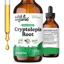 Wild & Organic Cryptolepis Tincture - Herbal Drops for Detox &amp; Immune Support - 2-Month Supply - Liquid Cryptolepis Root Extract Drop Drops - Vegan, Sugar &amp; Alcohol-Free - 4 fl oz
