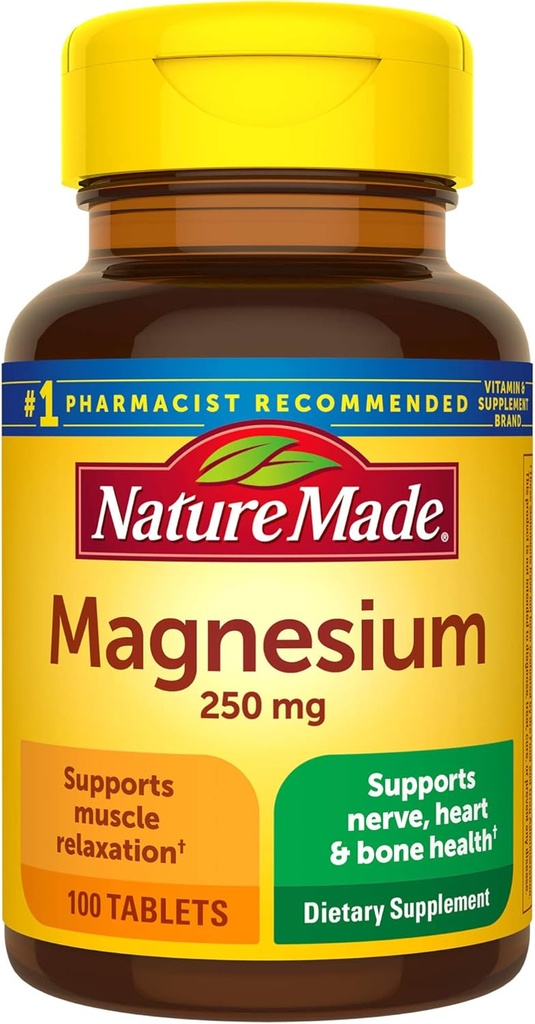 Oxido de magnesio 250 mg Tabletas, 100 Cuenta para Apoyo Nutricional