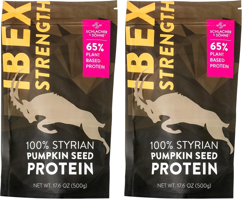 Schlacher &amp; Söhne Styrian Pumpkin Seed Protein Powder: 100% Puro, Proteína vegetal, no GMO, Gluten Free, Vegan, No Additives, Boost’s Immune System, Mejora la digestión, Made in Austria (2 Pack)