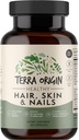 TERRA ORIGIN Healthy Hair, Skin and Nails Supplement TEN Collagen, Biotin, Horsetail &amp; B-Complex TENIDO Apoyos Hair Strength, Skin Elasticity &amp; Nail Growth TEN Vitaminas para Mujeres y Hombres