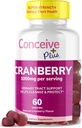 CONCEIVE PLUS Cranberry Gummies - 1000mg Strength Cranberry Gummy Vitaminas, Salud Urinaria, 60 Conde de Gummy, 30 Day Supply