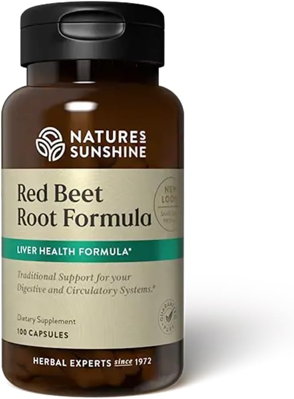 Sunshine Red Beet Root Fórmula, 100 Capsules ¦ Proporciona Nutrientes Vitales, Apoya el Sistema Glandular y Ideal para el Ayuno