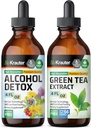 BIO KRAUTER Alcohol Detox Tintura 4 Fl. Oz. & Green Tea Extract Tincture 4 Fl. Oz.