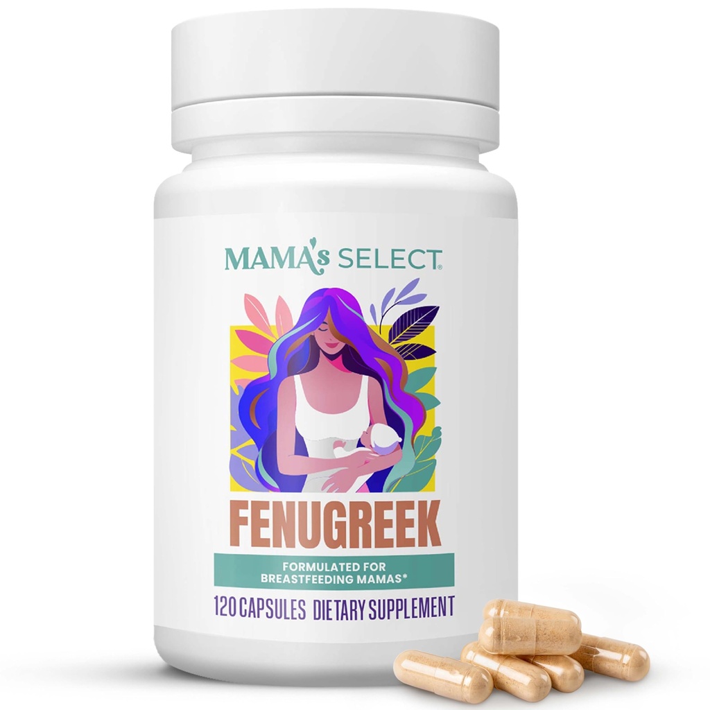 Capsulas de Fenugreek Select Organic Fenugreek - Suplemento de lactancia natural de hierbas para el suministro de leche picante, Ayuda de salud digestiva vegana, sin alérgenos " , EE.UU.-Fabricación para madres lactantes