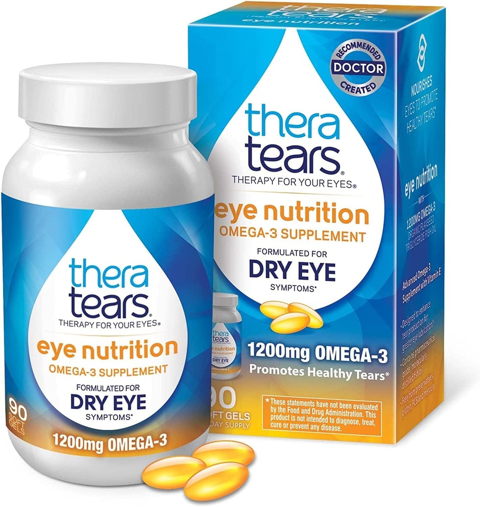Theratears Nutrition 1200mg Omega-3 Suplemento 90 cápsulas (2 Pack)