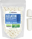 XPRS Nutra Size 1 Empty Capsules - 500 Count Empty Gelatin Capsules - Pill DIY Capsule Filling - Pure Bovine Pill Gel Caps for Do-It-youself Supplements (White)