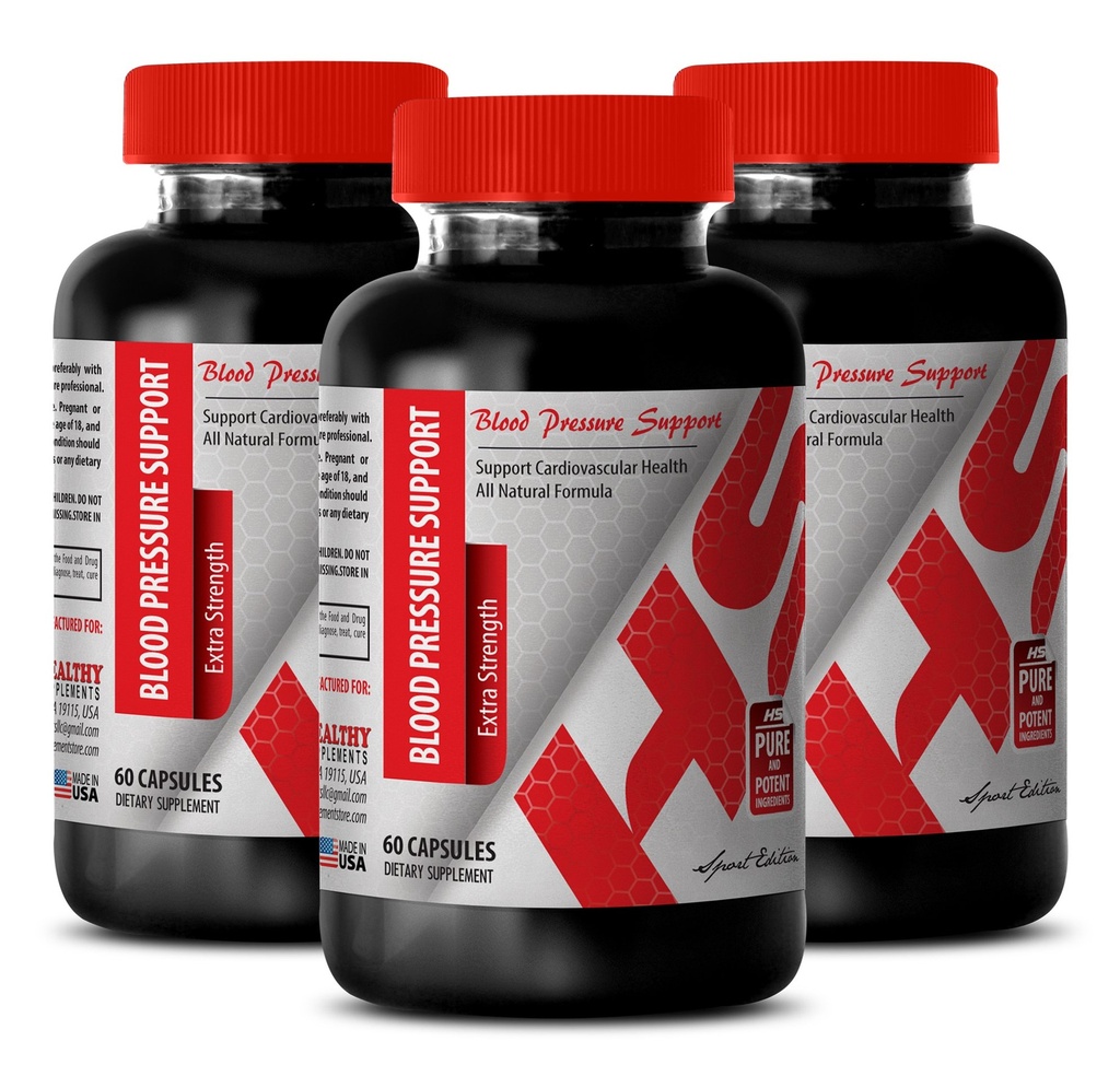 Energy Vitamin Supplement for Women - Blood Pressure Support - Extra Strength - Energy Boost Supplement Men - 3 Bottles (180 Capsules)