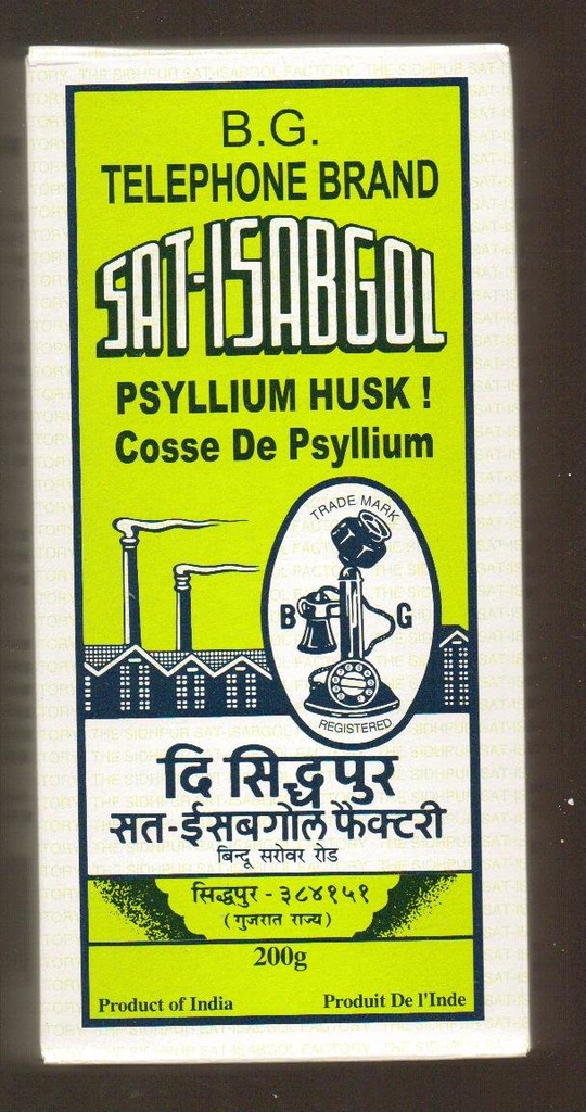 Telephone Brand Psyllium Husk (Sat-Isabgol) 200 Gram