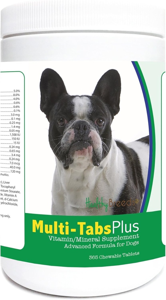 Saludable razas francesas Bulldog Multi-Tabs Plus Chewable Tablets 365 Cuenta