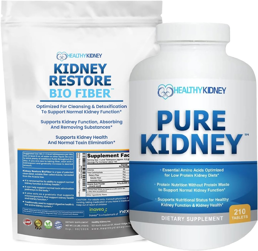 Restauración del riñón Bio Fiber Restorative Kidney Support and Kidney Cleanse A Kidney Supplement to Remove Waste & Pure Kidney Health Supplement Essential Amino Acids Protein Pills