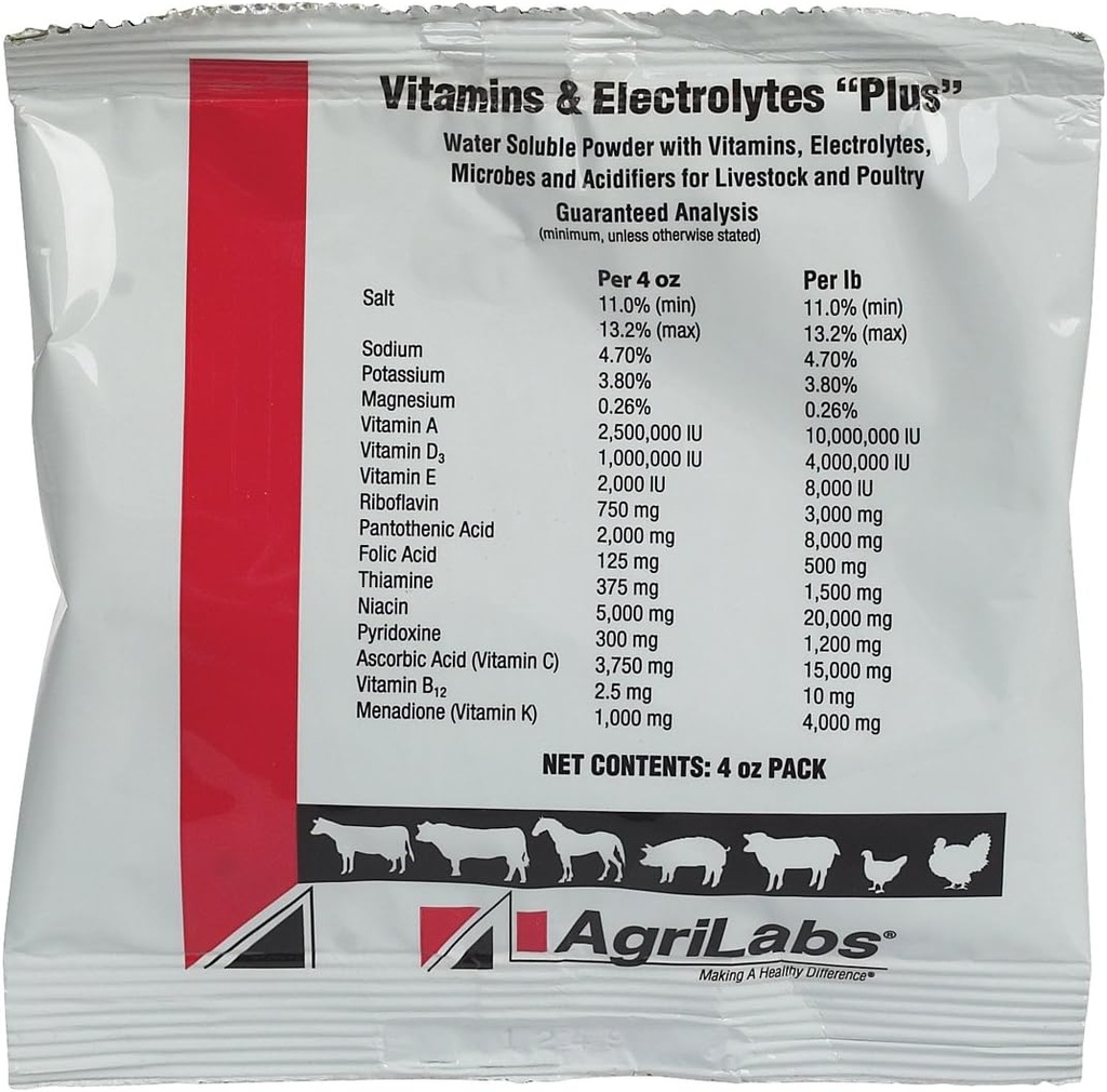 Vitaminas " Electrolitos Plus por Agrilabs