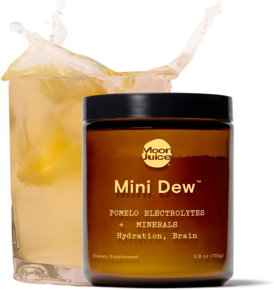 Moon Juice Mini Dew Electrolytes Powder - Sugar Minerales Libres " Electrolyte Hydration Powder para Instant Hydration " Brain Support - Magnesium, Calcium, Potassium, Pink Salt, Pomelo, 30 Servings