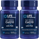 Life Extension Super Ubiquinol CoQ10 with PQQ, CoQ10, PQQ, shilajit, Heart Health, Cellular Energy Support, 8X Better Absorption, Gluten-Free, 100 mg, 30 softgels (Pack of 2)