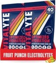 Vitalyte Electrolyte Powder Drink Mix, Isotonic Electrolyte Hydration Mix, Gluten Free Post Workout Powder Mix, Pack de 2, 35 oz. Cada uno, sabor de frutas