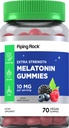 Piping Rock Melatonin Gummies 10mg | 70 Vegan Adult Gummies | Berry Flavor | Non-GMO, Gluten Free
