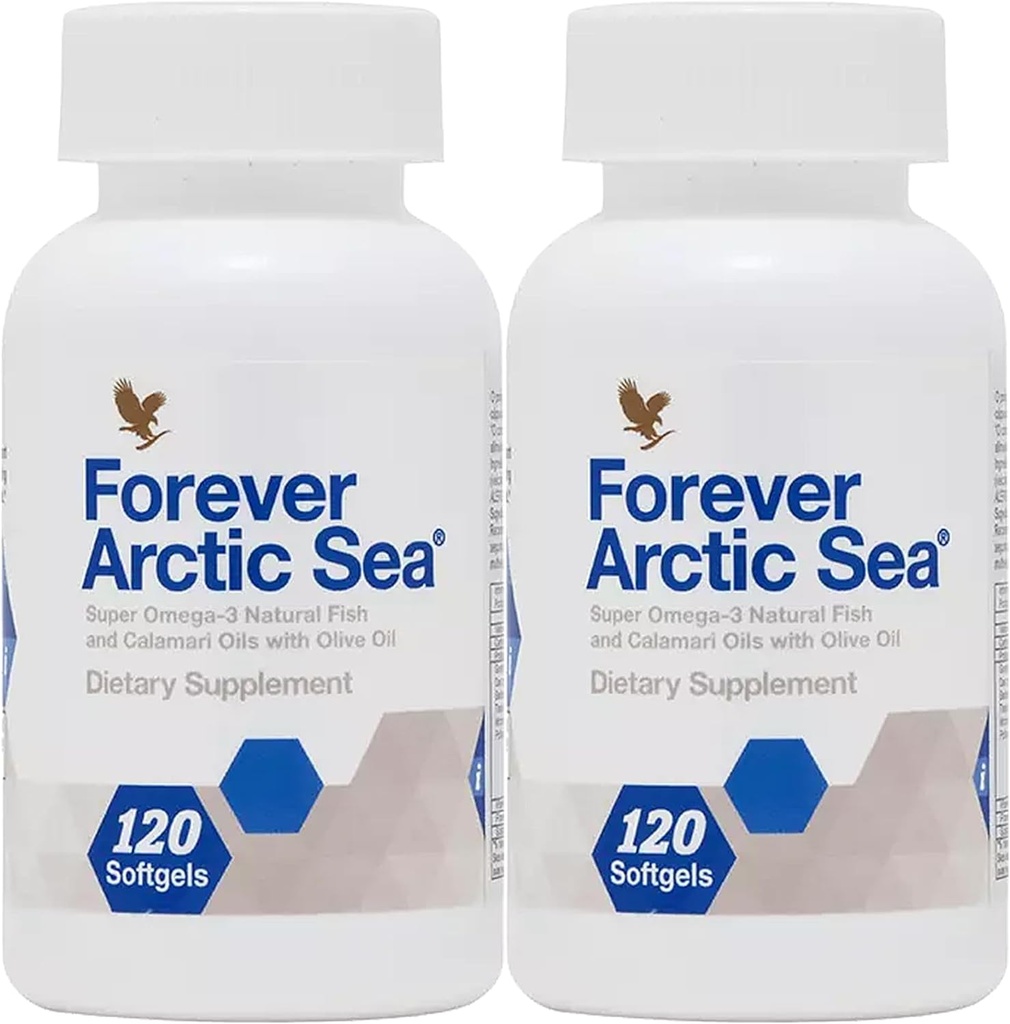 Forever Living - Arctic Sea Omega-3 Suplemento - EPA y DHA Blend for Heart, Brain and Eye Health - Gluten-Free - 240 Softgels (Pack of 2)