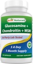 Best Naturals, Glucosamine Chondroitin MSM Suplementos, 2600 mg por Serving, 90 cápsulas (90 Cuenta (Pack of 1))