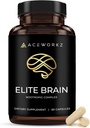 Cerebro Elite - Suplemento Nootropic para Focus, Memory & Mental Clarity - ALCAR, Lions Mane, ALA, L-Theanine, Complejo Vitamina B - Energía Natural, Caffeine-Free (60 cápsulas)