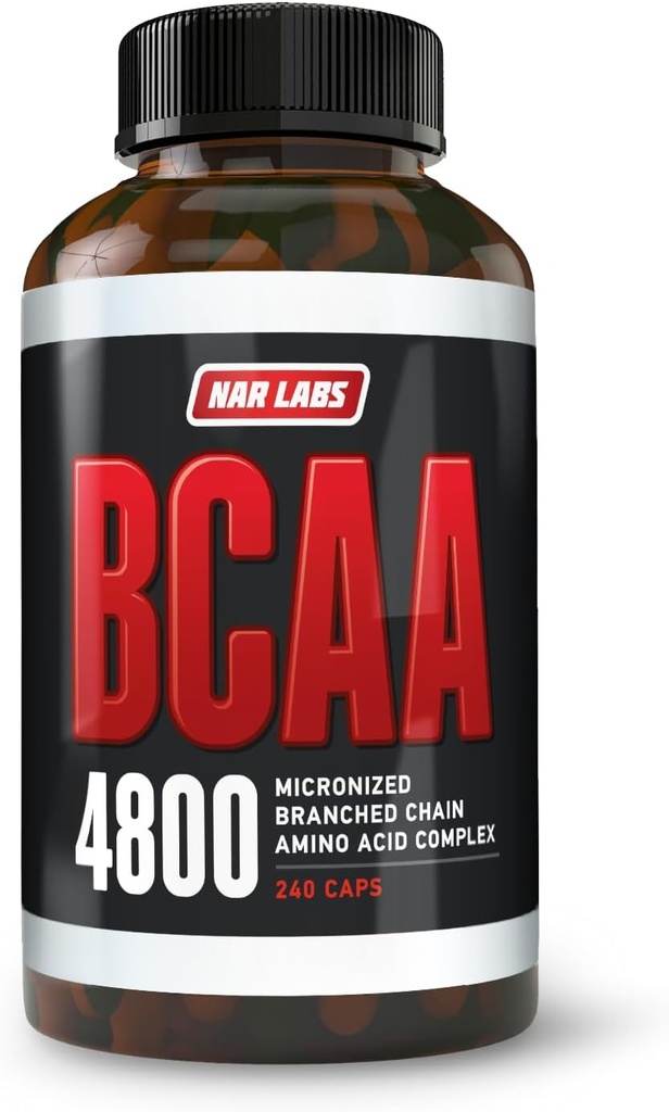BCAA 4800 Ø Micronized Aminoácidos de Cadena Subdivididos Edificio del Musculo " Recuperación Silencio 2,400 por Serving  vivid 80 Servings TEN 240 Capsules