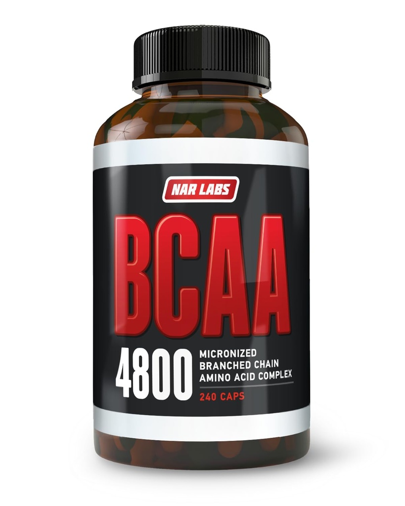 BCAA 4800 Ø Micronized Aminoácidos de Cadena Subdivididos Edificio del Musculo " Recuperación Silencio 2,400 por Serving  vivid 80 Servings TEN 240 Capsules
