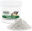 Glider-Cal de nutrición exótica (3.5 oz.) - Suplemento de calcio para los glóbulos de azúcar - Previene la parálisis de la pierna Hind