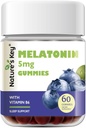 Nature's Key Melatonin Gummies for Kids & Adults, 5mg Dose Gummy with Vitamin B6, Non-GMO,Gluten-Free-Natural Blueberry Flavor 60 Count