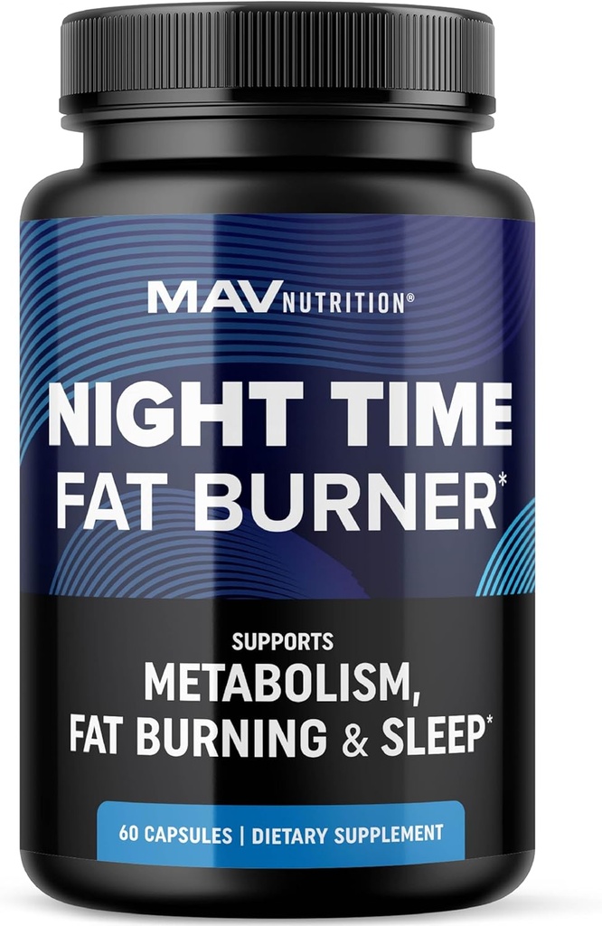 Night Time Fat Burner for Weight Pérdida Apoyo " Sleep Aid " Appetite Suppressant, Carb Blocker, Nighttime Metabolism Booster for Stomach Fat Burner " Night Shred with Melatonin ← Non-GMO, Vegan 60ct