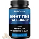 Night Time Fat Burner for Weight Pérdida Apoyo " Sleep Aid " Appetite Suppressant, Carb Blocker, Nighttime Metabolism Booster for Stomach Fat Burner " Night Shred with Melatonin ← Non-GMO, Vegan 60ct