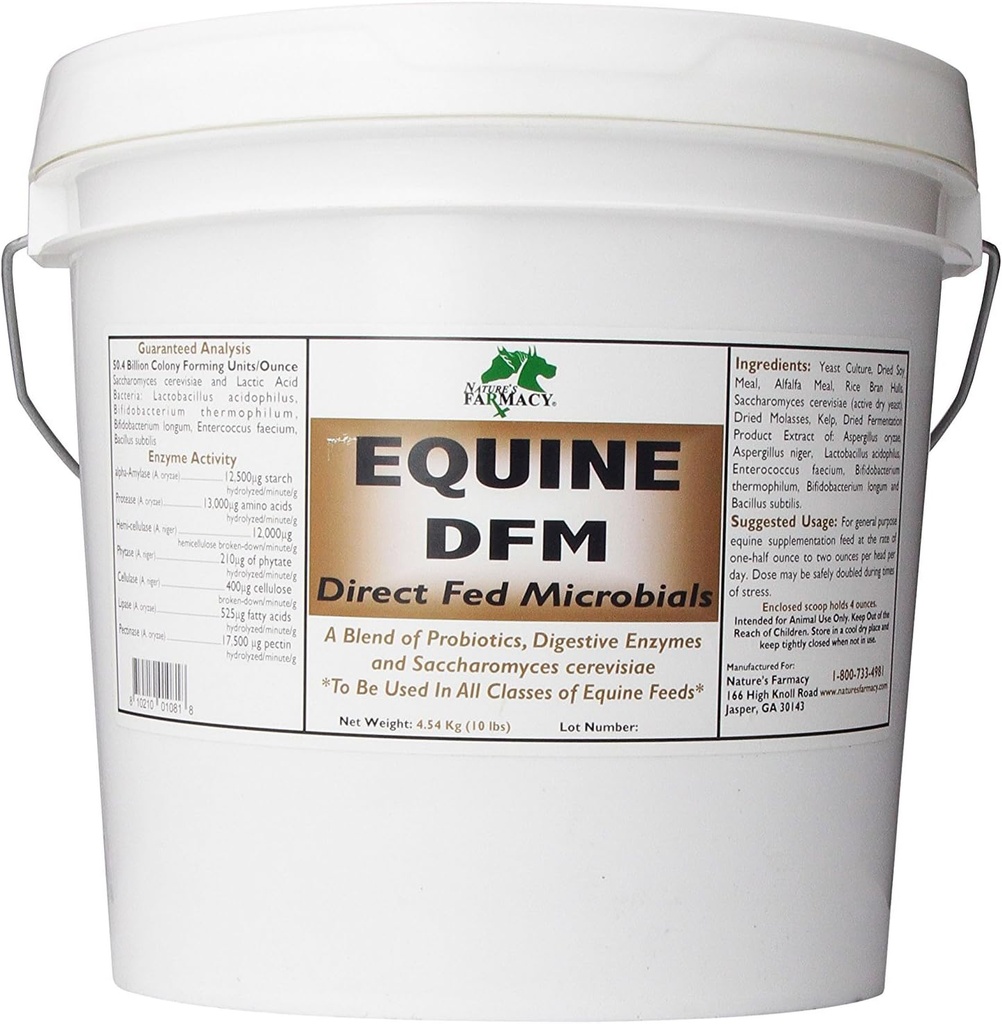 Farmacia de la naturaleza Equino DFM (Direct Fed Microbial) Probióticos en vivo, Enzymes 50 Billones CFU onza (5 libras)