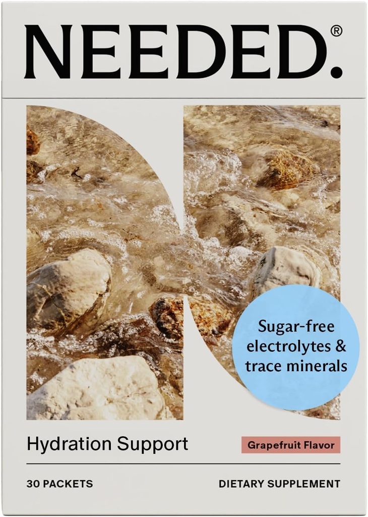 Necesitado. Soporte de hidratación con electrolitos " Trace Minerals - Electrolitos para el embarazo " durante la lactancia - 30 paquetes de hidratación ligeramente endulzados con fruta real, pomelo
