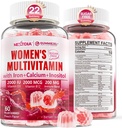 Multivitamina metilada para mujeres Gummies, Calcio, D3 K2, Methylfolate & B12, Inositol, Vitamina diaria A, C, E, Complejo B, Biotina, Hierro - Energía, Inmune, Hueso, Piel, Pelo - Vegan, Azúcar Gratis, 60 Condes