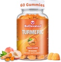 Curcumin Turmeric Gummies – Extra Strength 2000mg 8:1 Extracto Turmeric Suplemento Gummies con Pepper Negro y jengibre – Vegan Non-GMO Joint Support Chewables – Peach Flavor, 60 Conde